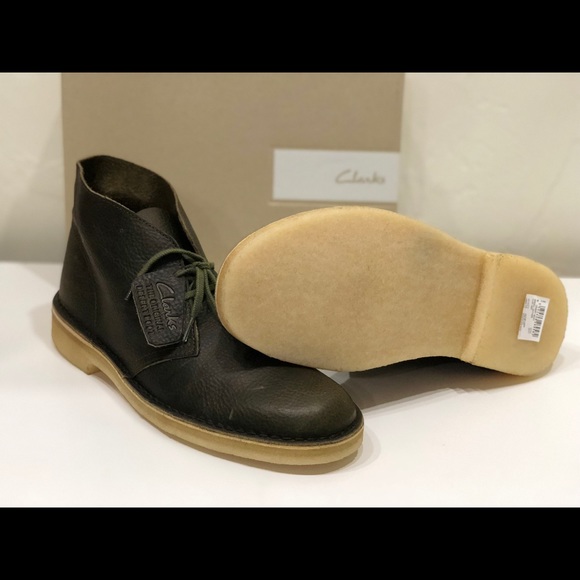 clarks desert boots mens green